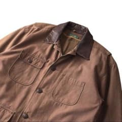 襟レザー　90s J.CREW カバーオール　ライナー付き ジャケット　巨人タグ 襟レザー 90s J.CREW カバーオール ライナー付き ジャケット 巨人タグ