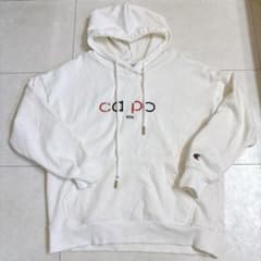 KITH キス Champion 白パーカー フーディ L ロゴ刺繍 - メルカリ