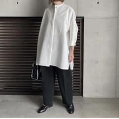 LOHENローヘン ハイカウントダブルクロスボサムシャツ 白　新品 未使用のサムネイル