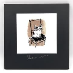 長島伸夫 鳴海製陶 陶額 ナルミ ボーンチャイナ 猫 絵 アートタイル