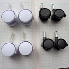 家具用 差し込み式キャスター 4個セット ホワイト約40mm　ブラック約30mmのサムネイル