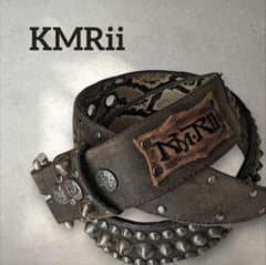 KMRii ケムリ スタッズ レザーベルト パイソン裏地 アーカイブ Y2K