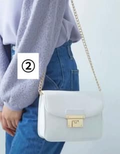 Honeys ホワイト ショルダーバッグ チェーンバッグのサムネイル