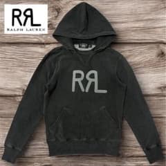 完売☆ RRL ダブルアールエル ダークグレー ロゴ フーディ パーカー 