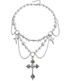 字架パールネックレス Diable baiser