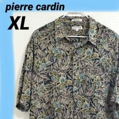 アロハシャツ☆ネイビー☆ボタニカル柄☆XL A33のサムネイル