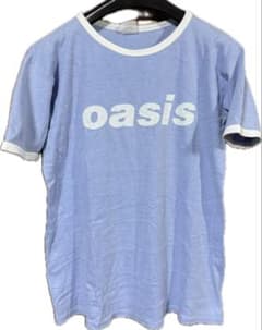 当時物オリジナルUK製90sビンテージoasisリンガーTシャツ ライトブルーのサムネイル
