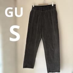 GU ウエストゴム イージーパンツ ブラック デニム風 S