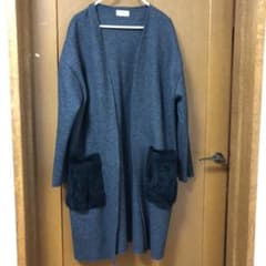 ロングカーディガン グレー　baybeeのサムネイル