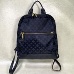 russet ラシット モノグラム柄 リュック バックパック ネイビー russet ラシット 総柄 リュック ネイビー 巾着式 バックパック - メルカリ