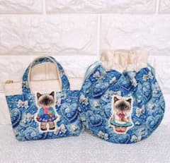 トート風ミニポーチ＆まぁるい巾着♡コヤンイサムチョン - メルカリ