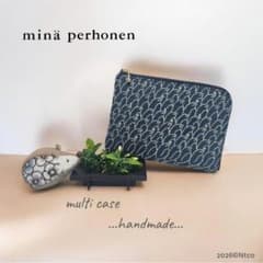 l.マルチケース リント ブルー ミナペルホネン ハンドメイド - メルカリ