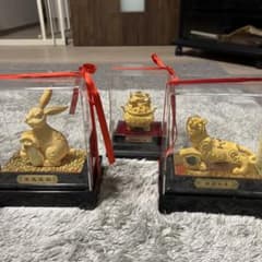 金彩 置物 3点セット ウサギ 虎 香炉のサムネイル