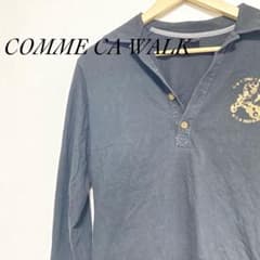 COMME CA WALK ブラック長袖ポロシャツのサムネイル