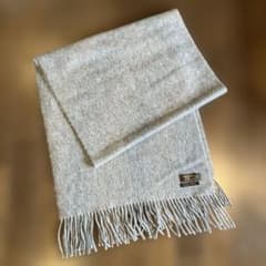 美品　Ballantyne カシミヤ100% マフラー フリンジ　グレー　旧タグ カシミヤ100% グレー マフラー フリンジ付き - メルカリ