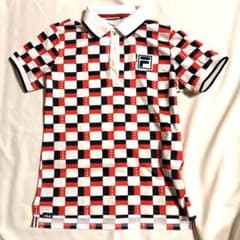 FILA GOLF ポロシャツ レッド×ネイビー Mのサムネイル