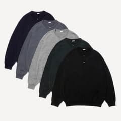 A.PRESSE WOOL KNIT HENLEY NECK SWEATER - メルカリ