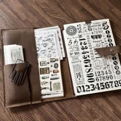 本革 ハンドメイド コラージュ素材ケース｜ヴィンテージ 収納 本革 ジャンクジャーナル収納ケース 紙もの コラージュ素材収納 手帳