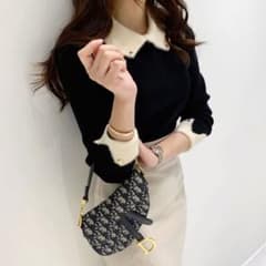【美品】ファー配色カラーニット dholicのサムネイル