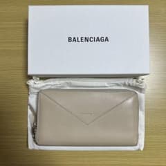 BALENCIAGA バレンシアガ 381226 ファスナー 長財布 ベージュ系 - メルカリ