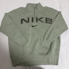 NIKE ハーフジップ スウェット トレーナー ライトグリーン Lのサムネイル