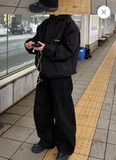 【即納】カラーカジュアルブルゾン CH2010 ブラック Lのサムネイル