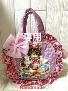 Handmade♡コヤンイサムチョン♡ハートピンクヒョウ柄♡フリルバッグ