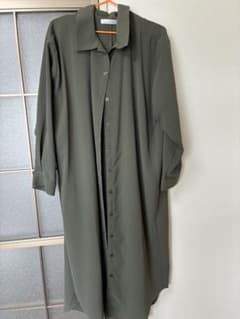 カーキ色　シフォン長袖シャツ　ブラウス　チュニックのサムネイル