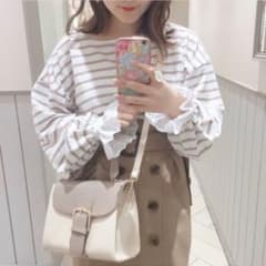 【NICE CLAUP】袖フリルボーダーTシャツのサムネイル
