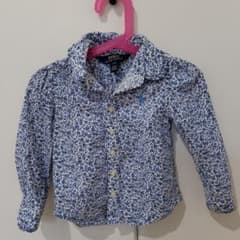美品　ポロラルフローレン花柄シャツ　ベビー2Ｔサイズのサムネイル