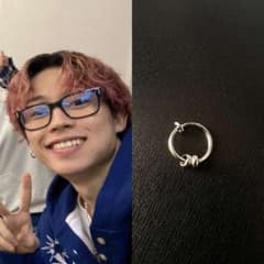 両耳売り フェイクピアス メタルフープ コムドット やまと 着用