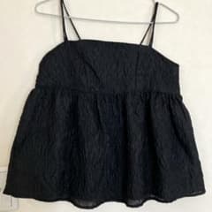 エンボス加工 キャミソール ブラック Mのサムネイル