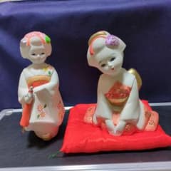 京都人形 舞妓 置物 2体セット 伝統工芸品のサムネイル
