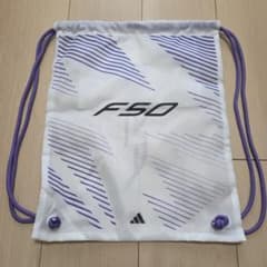 F50 シューズバッグ　シューズ袋　ホワイト　パープル　白　紫　アディダスのサムネイル