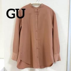 【GU】 ノーカラー 長袖 バンドカラーシャツのサムネイル