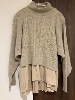 レイビームスRayBEAMS バックプリーツケーブルハイネックニットのサムネイル