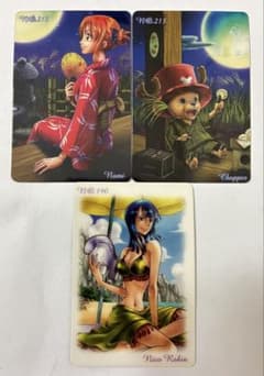 希少】ワンピース 海賊王グミ ナミ&ロビン&チョッパー3枚セット 月見