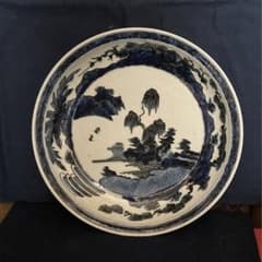 藍柿右衛門　蓬莱山水紋大皿　青花 藍柿右衛門 蓬莱山水紋大皿 青花 - メルカリ