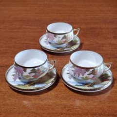 九谷焼 祥山 卵殻手 エッグシェル カップ&ソーサー 3客セット - メルカリ