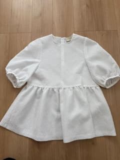 UNITED ARROWS ホワイト ぺプラムブラウス　38のサムネイル