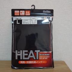 MrMax HEAT 半袖丸首 発熱抗菌防臭インナー ブラック メンズLのサムネイル