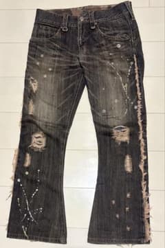 Obelisk ダメージ加工 フレアデニムパンツ 30インチ Obelisk ダメージ加工 フレアデニムパンツ 30インチ - メルカリ