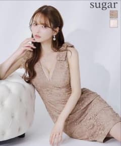 エルケイ ERUKEI sugar レース花柄ドレス ピンクベージュ - メルカリ