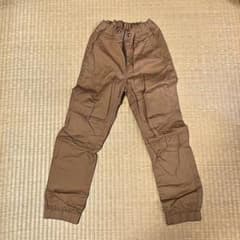 キッズ ロングパンツ ブラウン 裾リブのサムネイル