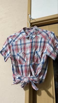 結んで可愛い！チェック柄 半袖シャツのサムネイル