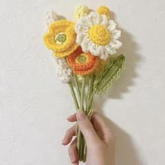 枯れない花束￤ハンドメイド￤編み物￤ニットフラワー 韓国風インテリア￤かぎ針編みのサムネイル