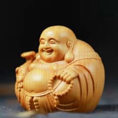 布袋様 木彫り オブジェ 置物のサムネイル