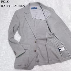 美品 近年 ポロラルフローレン ウール テーラードジャケット グレー