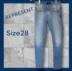 リプレゼントストレッチ エッセンシャルデニム スキニー 28 S ブルー