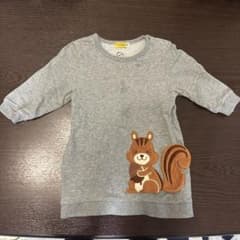 earth music & ecology リス刺繍 長袖カットソー 100cmのサムネイル